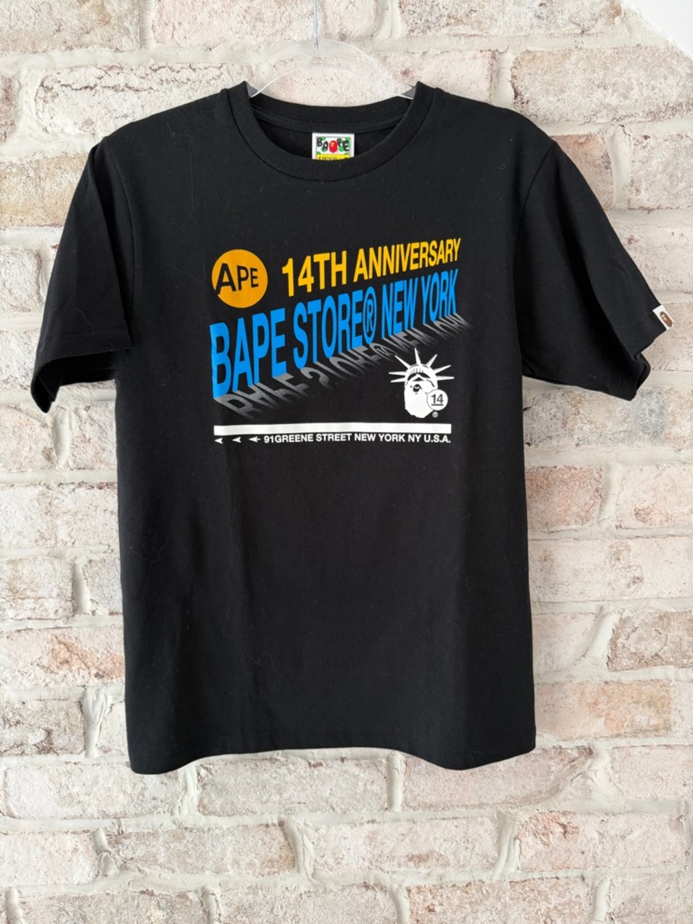 BAPE NY Store 14th Anniversary Tee in Black Mens Size S